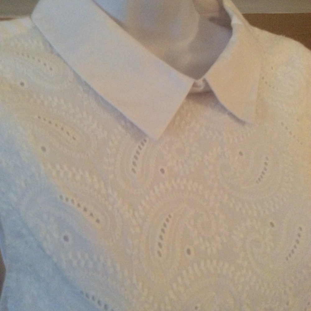 J Crew sleeveless eyelet blouse